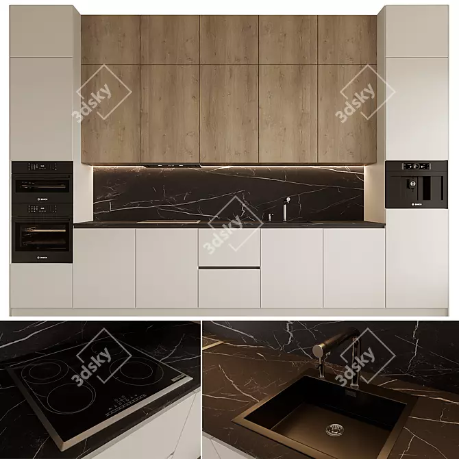 Modern Kitchen Model 3D Download 3D model image 1