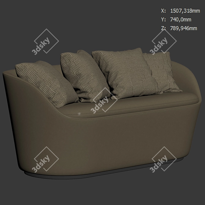 Modern Radar Sofa Collection 3D model image 7
