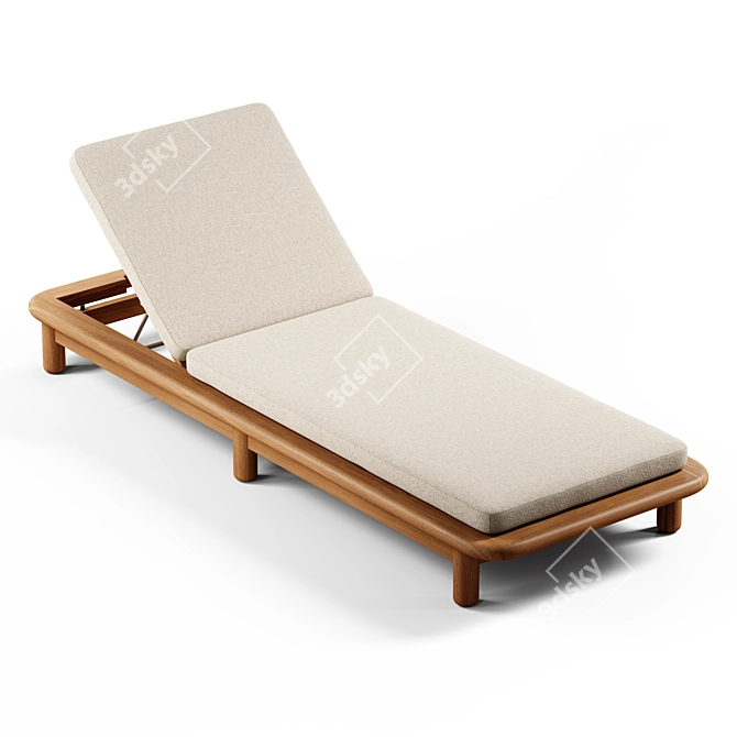 Seamless Textured 3D Sun Lounger 3D model image 4