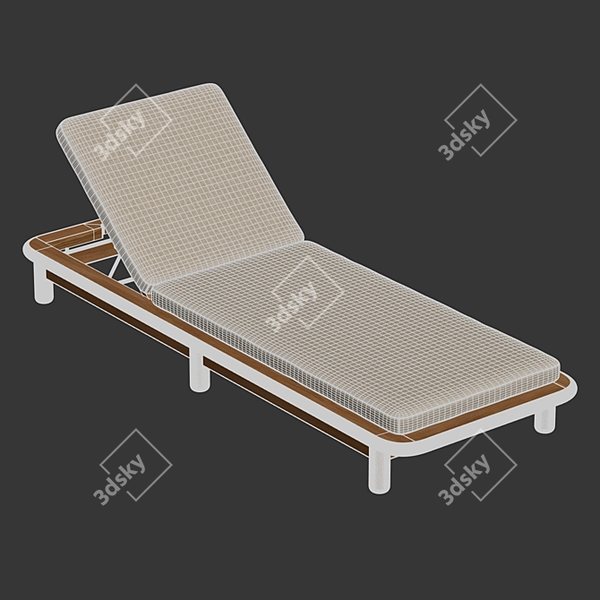 Seamless Textured 3D Sun Lounger 3D model image 5