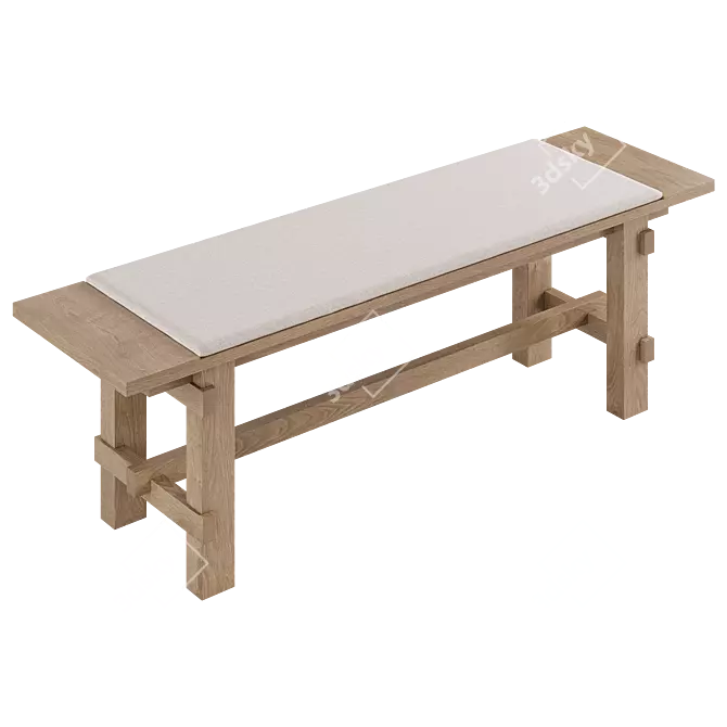 Stylish Hatu Bench by KBH 3D model image 2