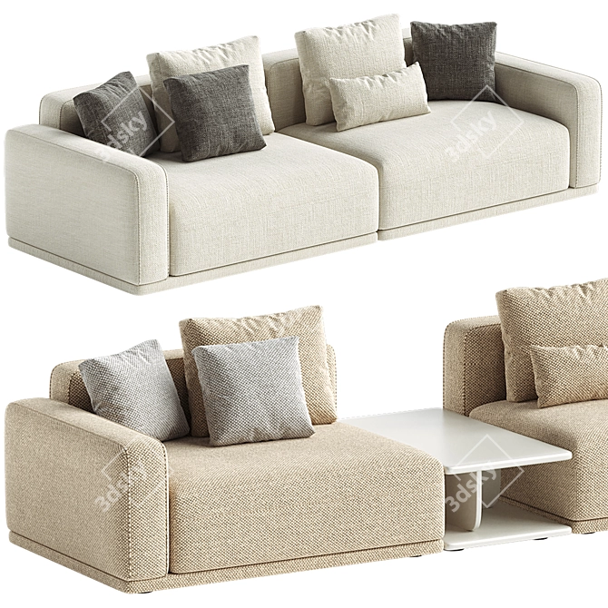 Eddie Modular Fabric Sofa Design 3D model image 1