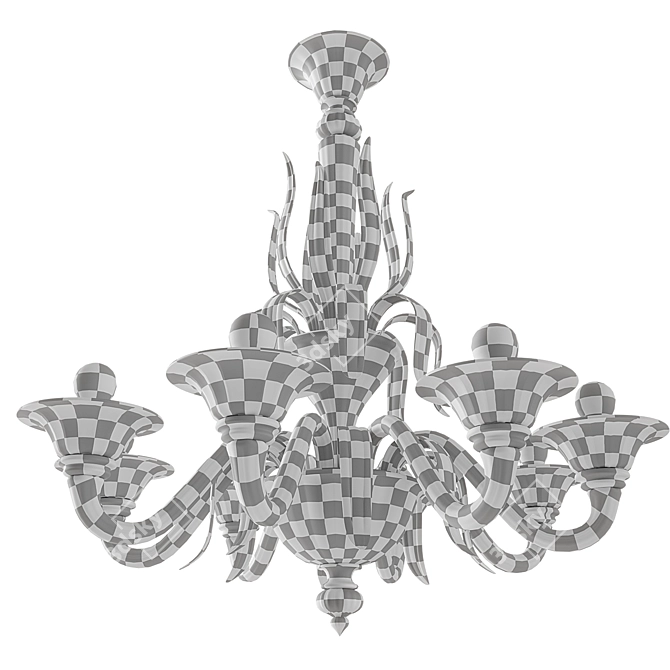 Elegant Murano Glass 8-Light Chandelier 3D model image 6