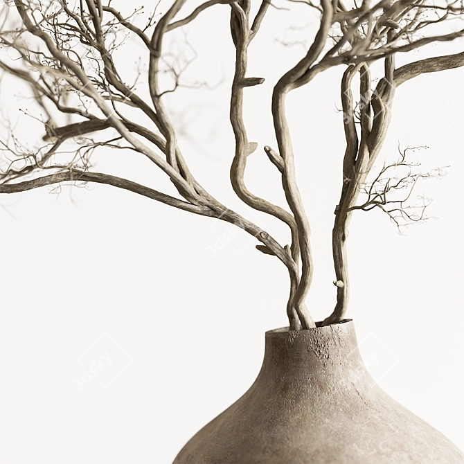 Rustic Charm Dried Branch Bouquet 3D model image 2