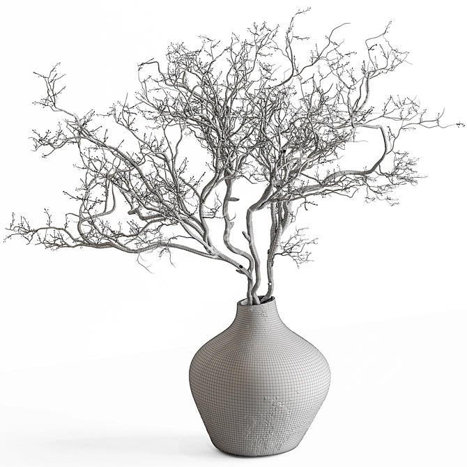 Rustic Charm Dried Branch Bouquet 3D model image 4