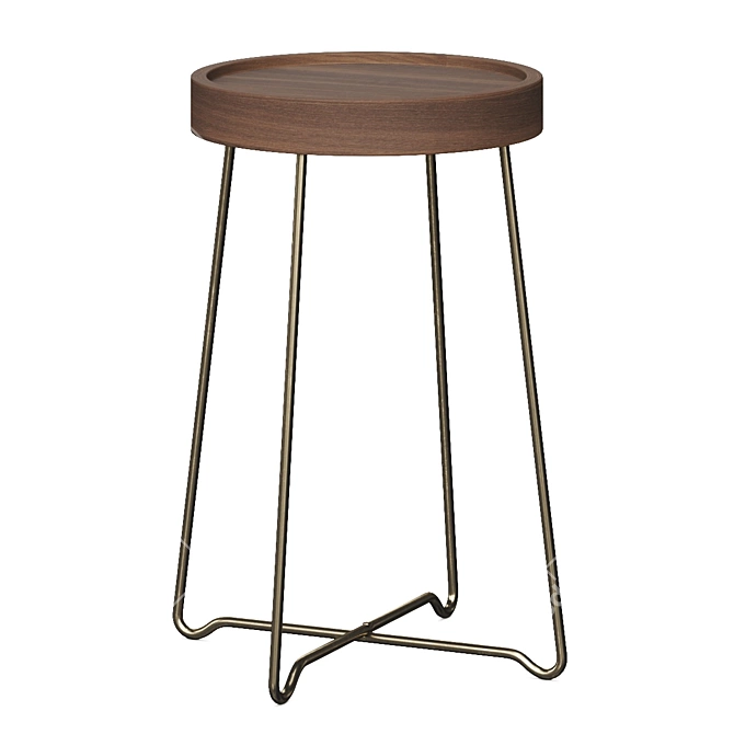 Solid Wood Side Tables Set 3D model image 2