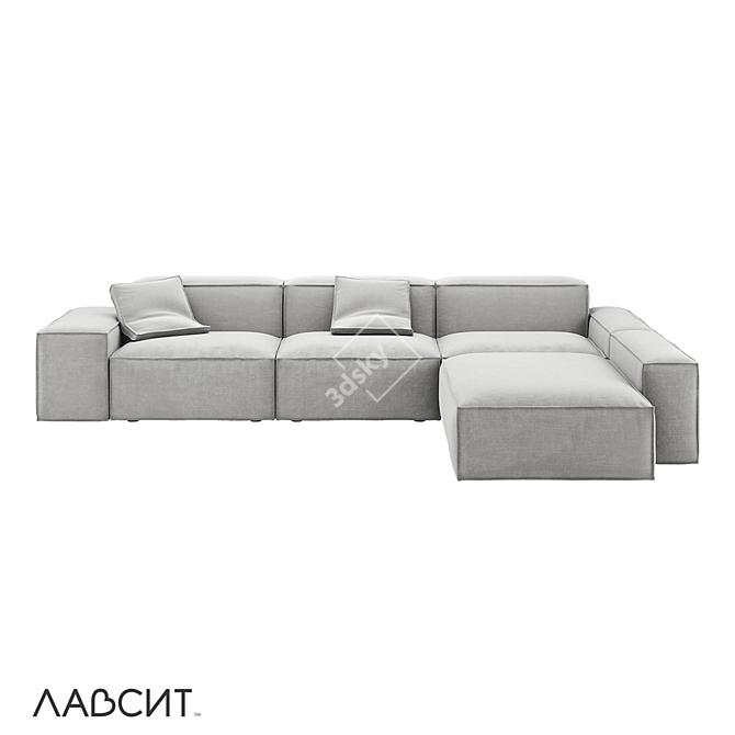 Davis3 Modern Deep Minimalist Sofa 3D model image 2