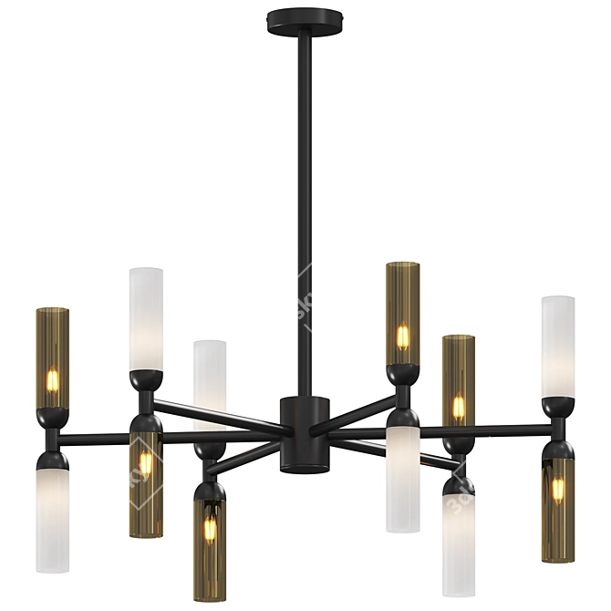 Elegant Memory Pendant Light Gold 3D model image 1