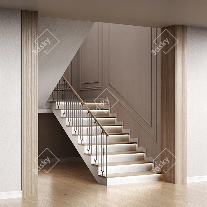 Modern Staircase Design 21 3D model image 3