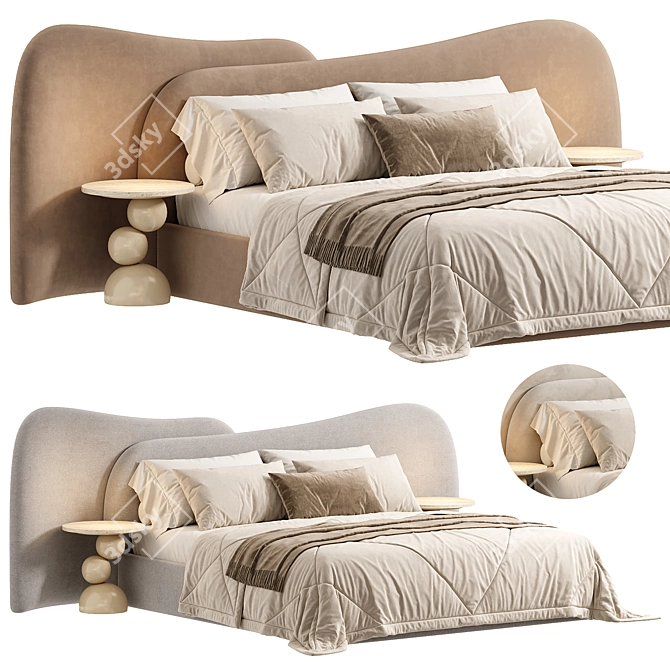 Sleek Gaspra Bed Design 3D model image 3