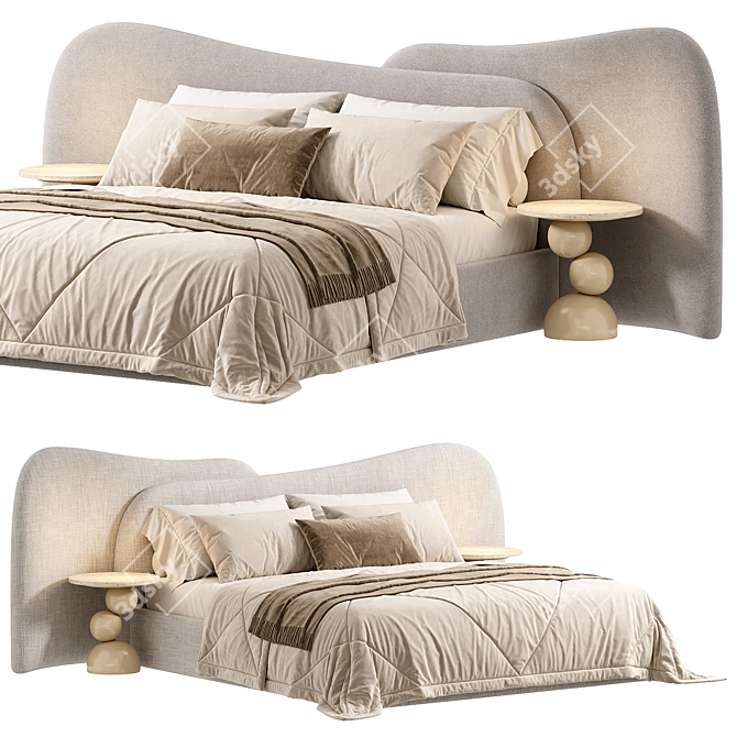 Sleek Gaspra Bed Design 3D model image 1