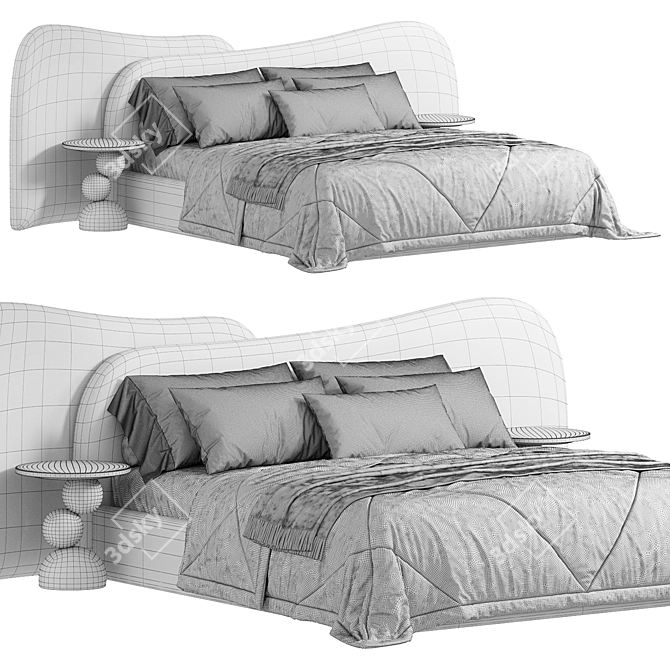 Sleek Gaspra Bed Design 3D model image 2