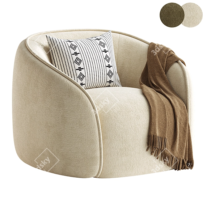 Contemporary Baloo Armchair for MyHome 3D model image 1