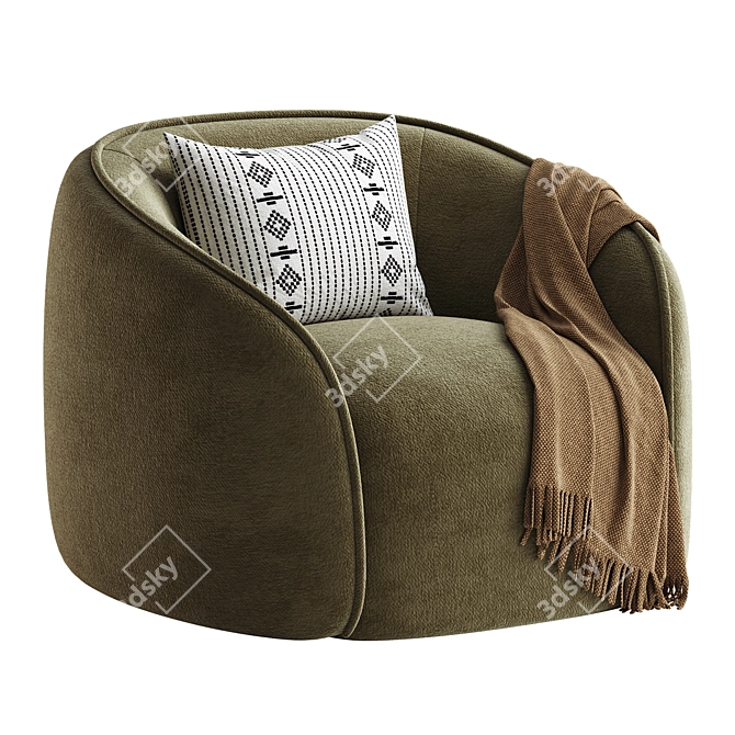 Contemporary Baloo Armchair for MyHome 3D model image 2