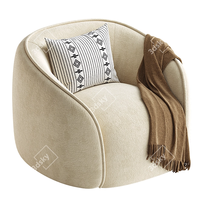 Contemporary Baloo Armchair for MyHome 3D model image 3