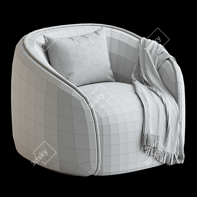 Contemporary Baloo Armchair for MyHome 3D model image 5