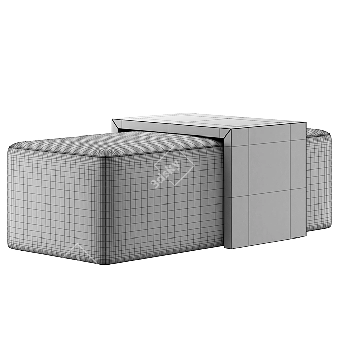 Boucle Noelle Ottoman Furniture Model 3D model image 4