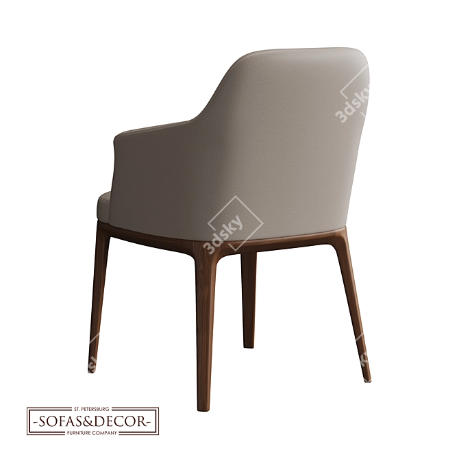 Title: Customizable Ergonomic Leather Chair 3D model image 2