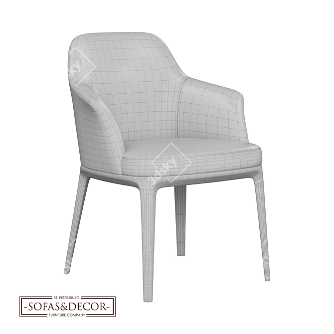 Title: Customizable Ergonomic Leather Chair 3D model image 4