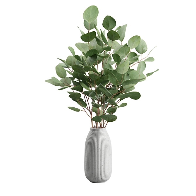 Elegant Eucalyptus Vase Bouquet 3D model image 7