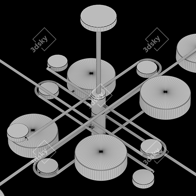 Sleek Nordic Chandelier Model 3D 3D model image 6