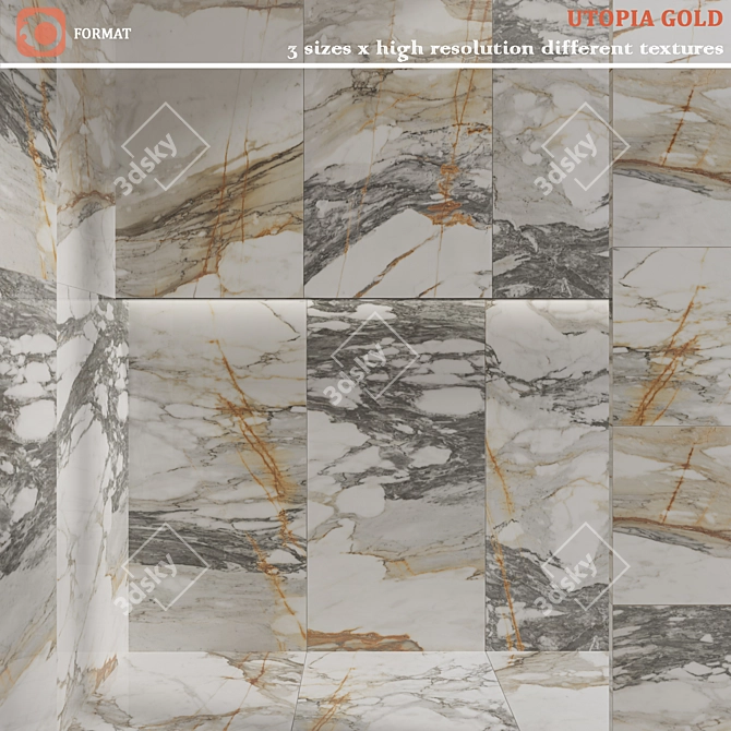 Radiant Utopia Gold Tiles 3D model image 1