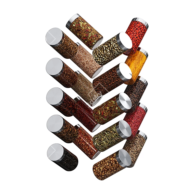 Kitchen Spice Rack Set: Modern Organizer 3D model image 4