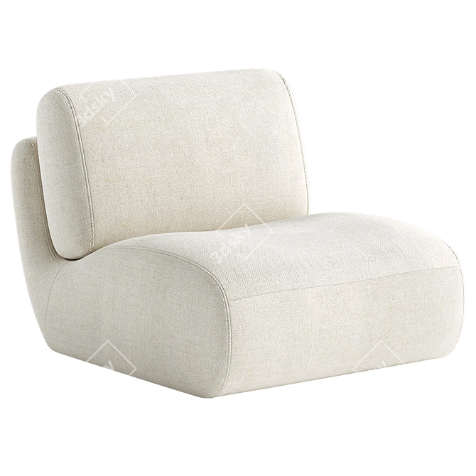 Modern Upholstered Swivel Accent Chair 3D model image 5