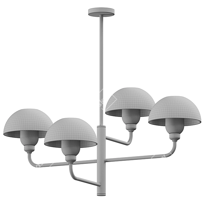 Modern Memory Pendant Light Black 3D model image 3