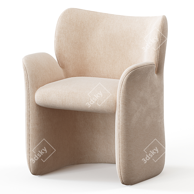 Contemporary Natuzzi Italia Beat Chair 3D model image 1