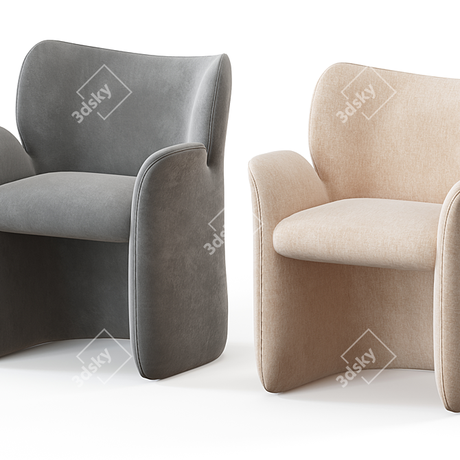 Contemporary Natuzzi Italia Beat Chair 3D model image 2