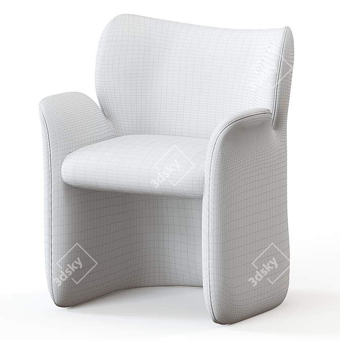 Contemporary Natuzzi Italia Beat Chair 3D model image 5