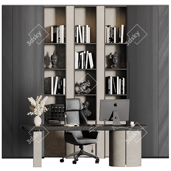 Modern Boss Desk Legacy Design 3D model image 1