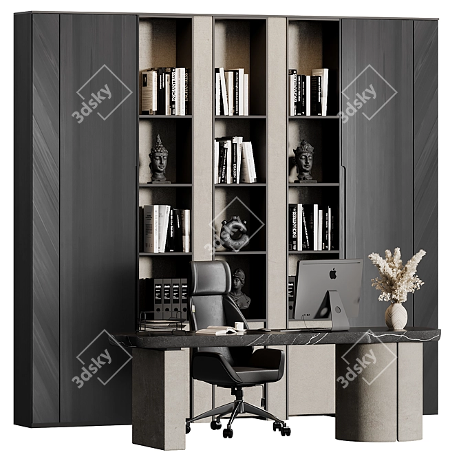 Modern Boss Desk Legacy Design 3D model image 2