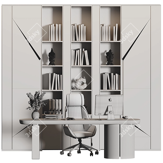 Modern Boss Desk Legacy Design 3D model image 6