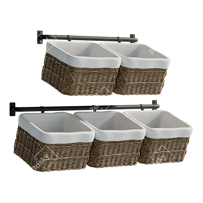 Versatile Hanging Basket Organizer 3D model image 2