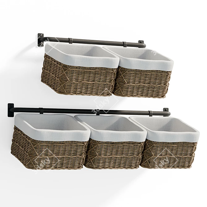 Versatile Hanging Basket Organizer 3D model image 7