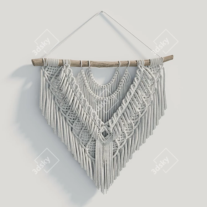 Modern Macrame Wall Hanging Wedding Decor 3D model image 1