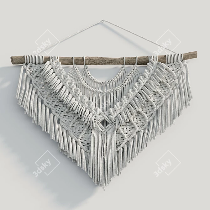 Modern Macrame Wall Hanging Wedding Decor 3D model image 3