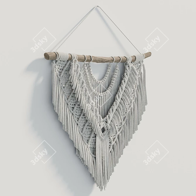 Modern Macrame Wall Hanging Wedding Decor 3D model image 4