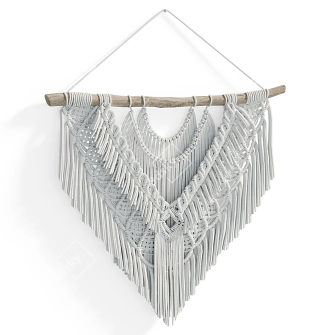 Modern Macrame Wall Hanging Wedding Decor 3D model image 7