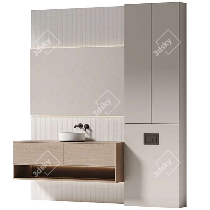 Modern Bathroom Furniture Set 04 3D model image 2