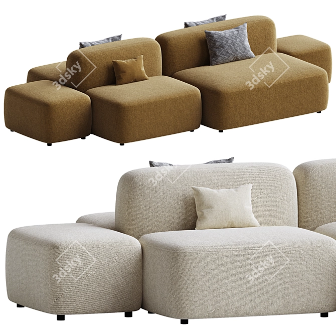 Cosy Island Modular Sofa Set 3D model image 1