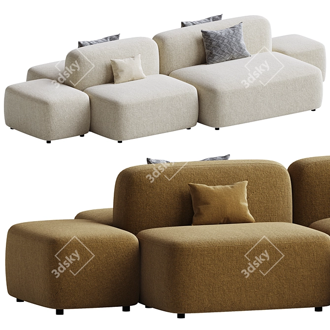 Cosy Island Modular Sofa Set 3D model image 3