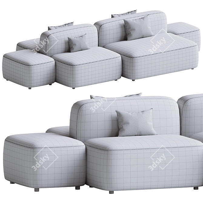 Cosy Island Modular Sofa Set 3D model image 4