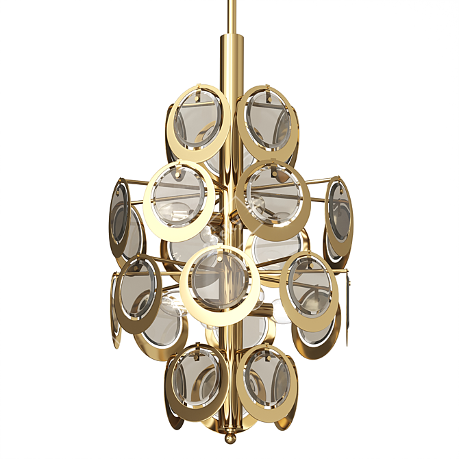 Vistosi Amber Glass Chandelier 3D model image 2