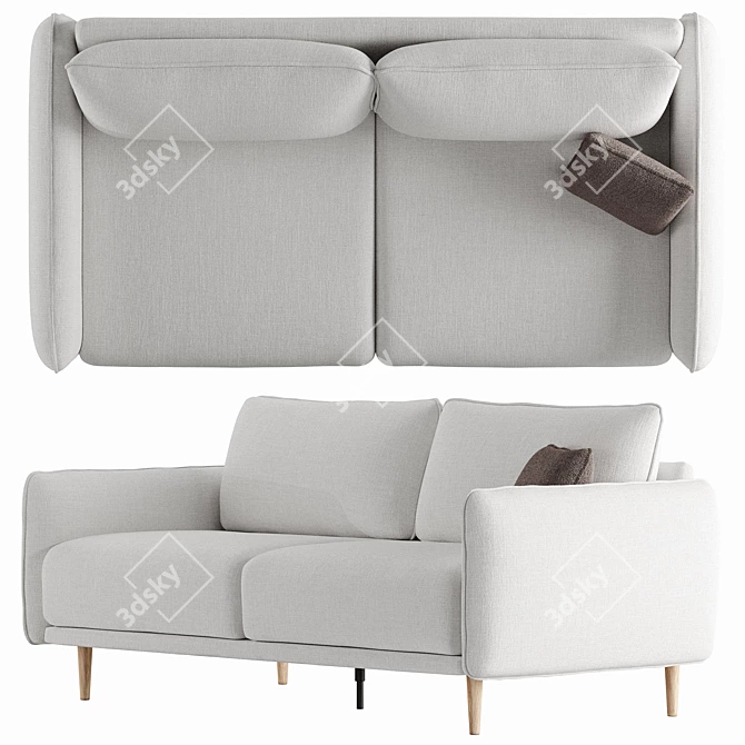 Modern Classic Fusion 3D Sofa 3D model image 1