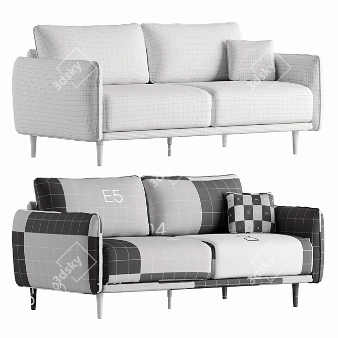 Modern Classic Fusion 3D Sofa 3D model image 6