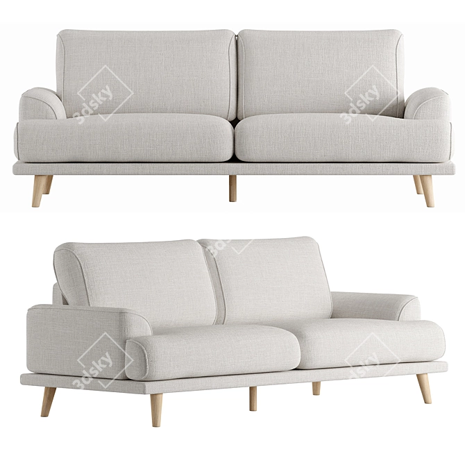 Modern Classic 3-Seater Sofa 3D model image 1