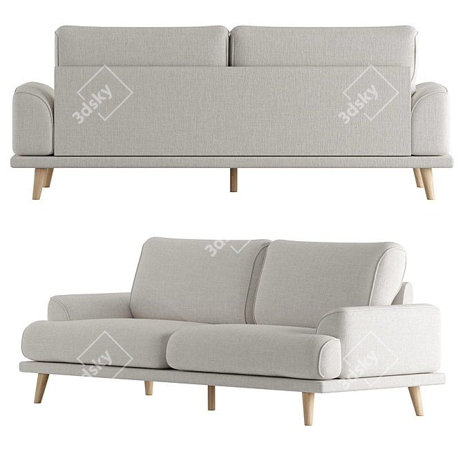 Modern Classic 3-Seater Sofa 3D model image 3